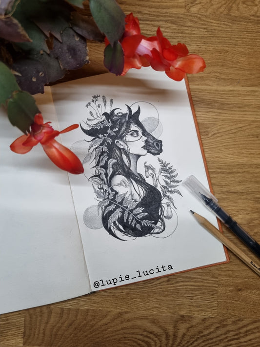 Untameable Feminine - Naturalistic Horse and Woman Print