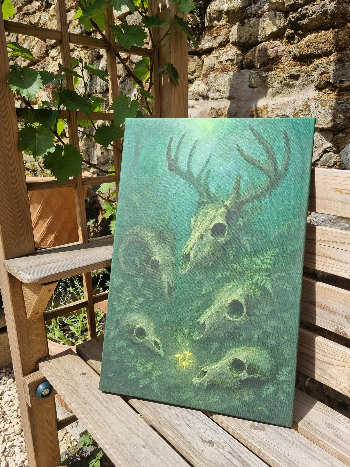 Luminescence within the Bleak - Animal Skull Painting Prints